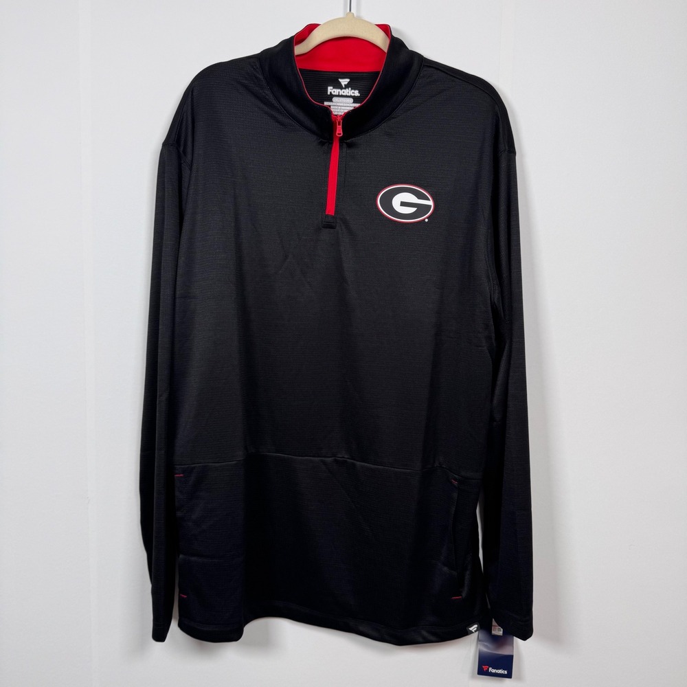 NWT Fanatics Georgia Bulldogs UGA Men 2XL Pullover Black Athletic NCAA Gorpcore